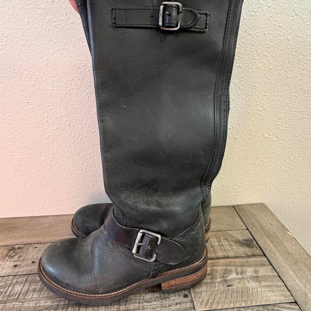 Cole hann Nike air Y2K slouch boots buckle western civic edgy leather